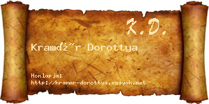 Kramár Dorottya névjegykártya